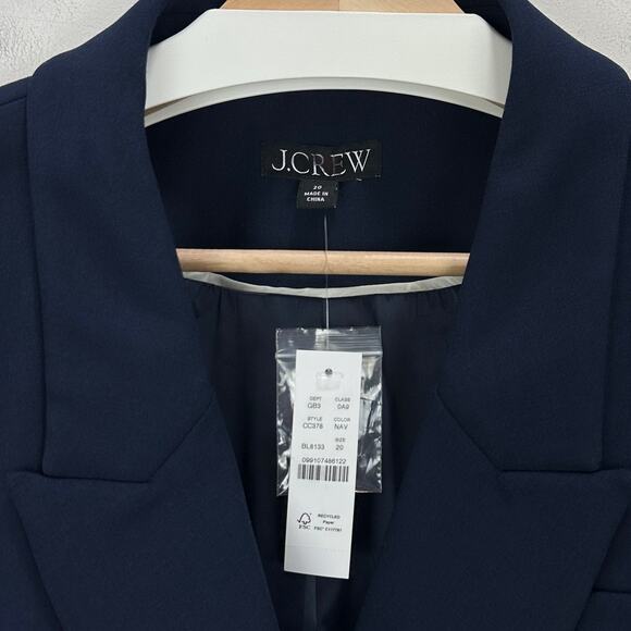 J.Crew Double Breasted Blazer Jacket Four Season Stretch Womens Navy US 20 NWT - Picture 8 of 16